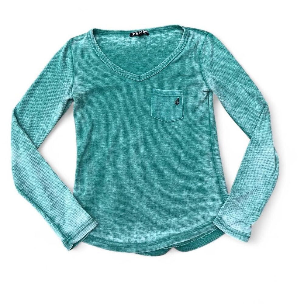 Volcom Women's Green and Blue Shirt